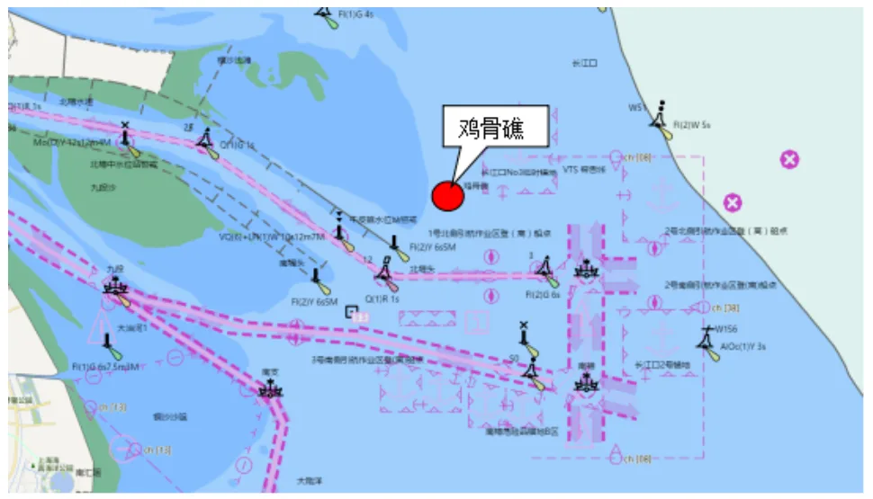 鸡骨礁灯塔位置示意图